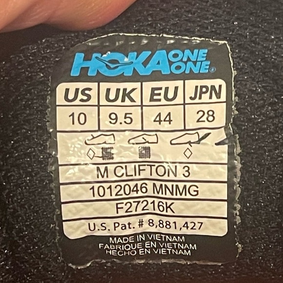 Hoka One One Running Race Clifton 3 Black & Gold Shoes Mens 10 - Picture 12 of 12